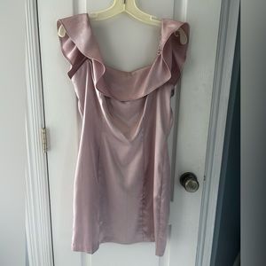 Shiny Pink Mini Dress